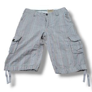 Tank Farm Shorts Size 30 W30" x L12" Tankfarm Cargo Shorts Bermuda Shorts Plaid